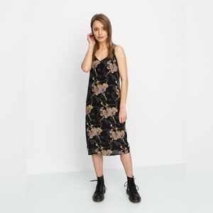 BRIXTON Heidi Edgy Romantic Floral Midi Slip Dress | Medium | Retail $85